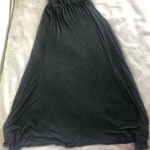 Ankle length long grey skirt